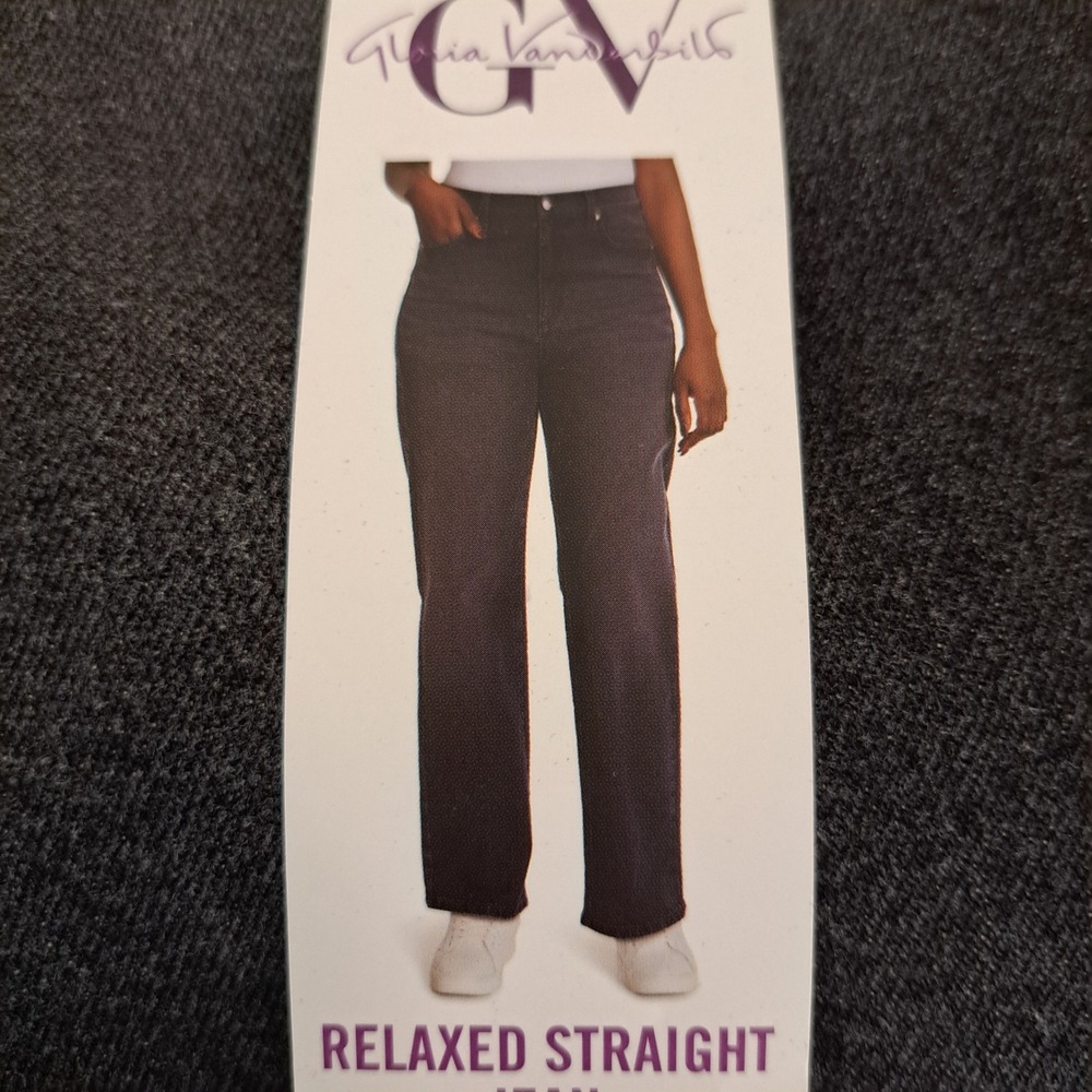 Gloria Vanderbilt Womens Jeans 16 Black NWT Relaxed Straight 1863-252